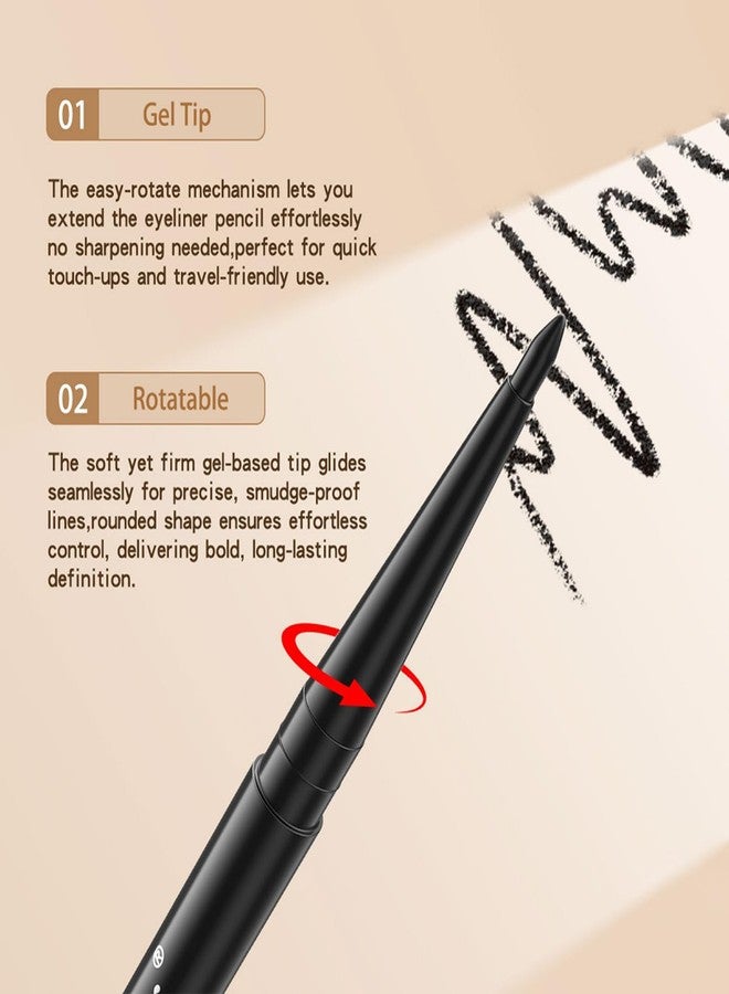 MooGlamor New 12 Pcs Black Eyeliner Pencil Gel Eyeliner Pen with Retractable and Waterproof Eye Liner for Bold and Defined Eye Liner（Black） - Image 4